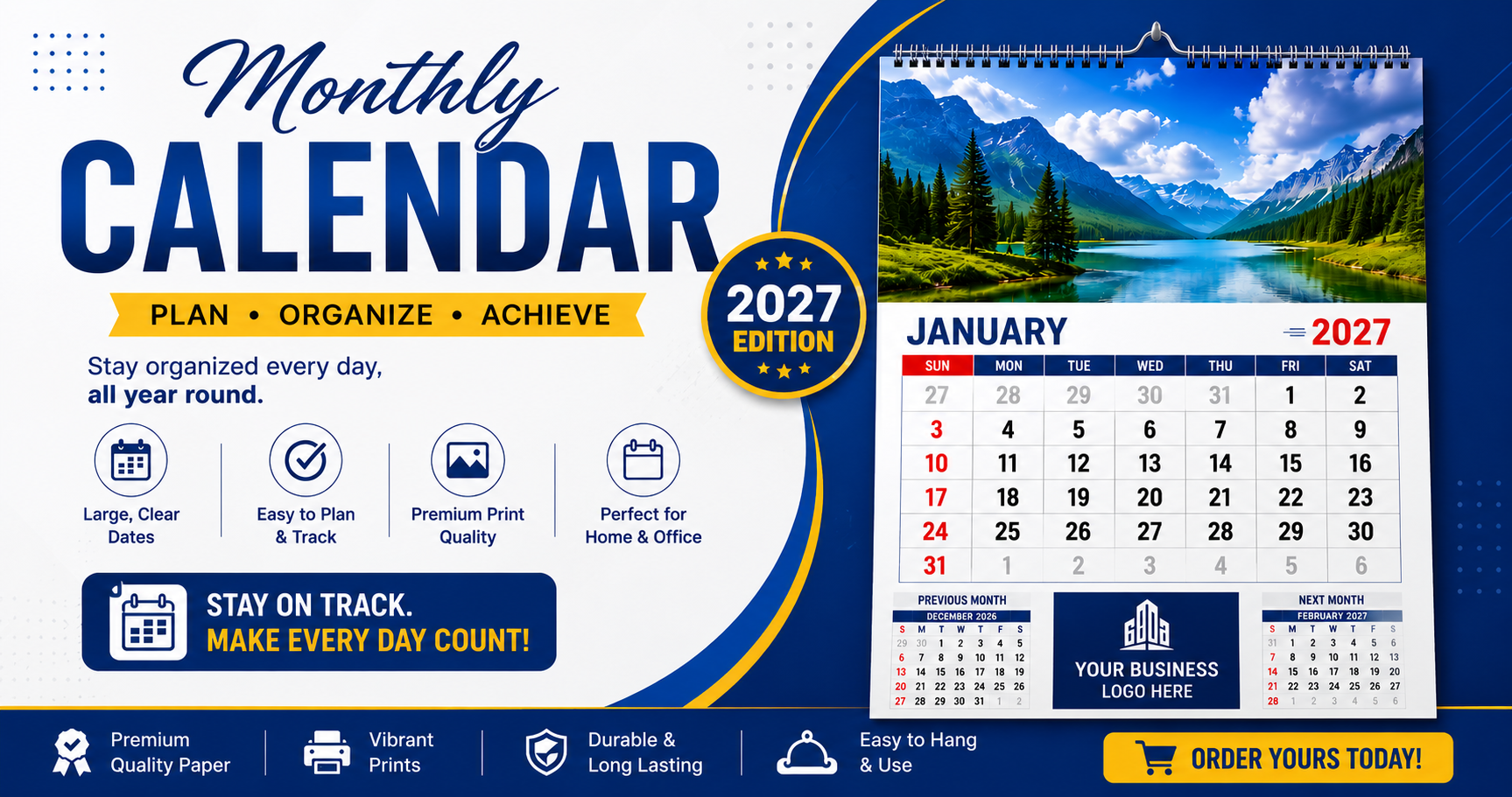 Monthly Wall calendars