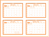 Click to zoom Orange Colour wall planner 2024 May, Jun, Jul and Aug