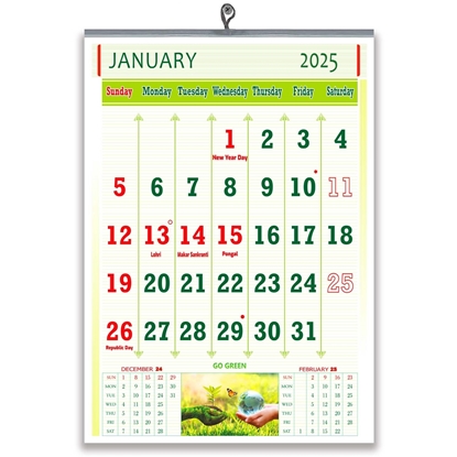 815 Go Green English Monthly Calendar 2025