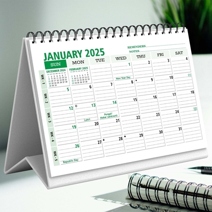 Table Jeri Green line Calendar Planner 2025