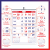 Click to zoom 801 Red Royal Blue English Monthly Calendar 2025	