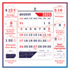 Click to zoom 807 Red Navy Blue English Monthly Calendar 2025