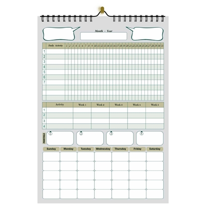  302 Grey 10x14" Habit Wall Tracker 1