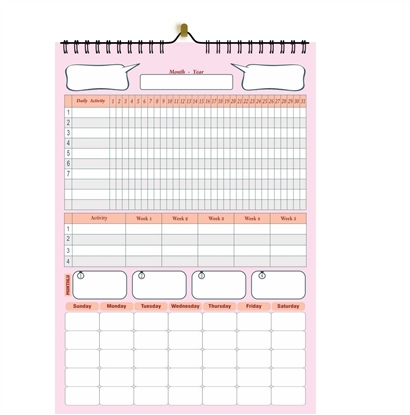 302 Pink 10x14" Habit Wall Tracker 1