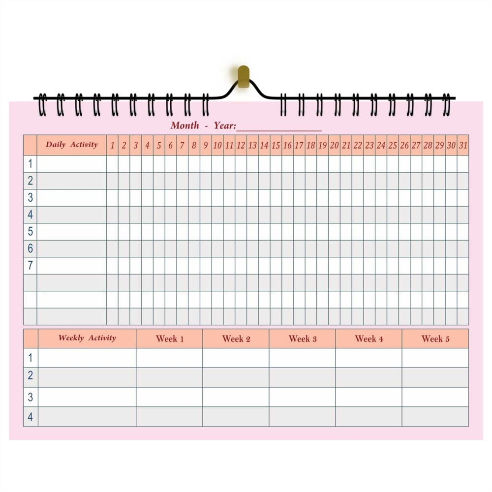 303 Pink 14x10" Landscape Habit Wall Tracker 1