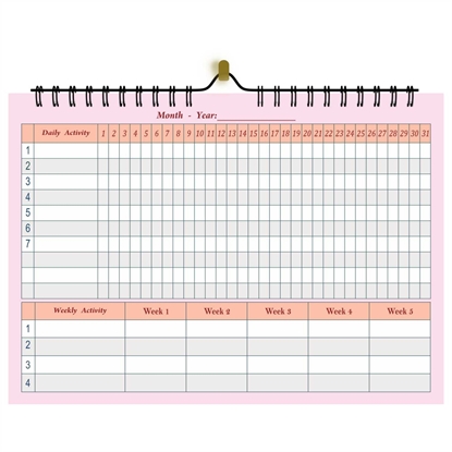 303 Pink 14x10" Landscape Habit Wall Tracker 1