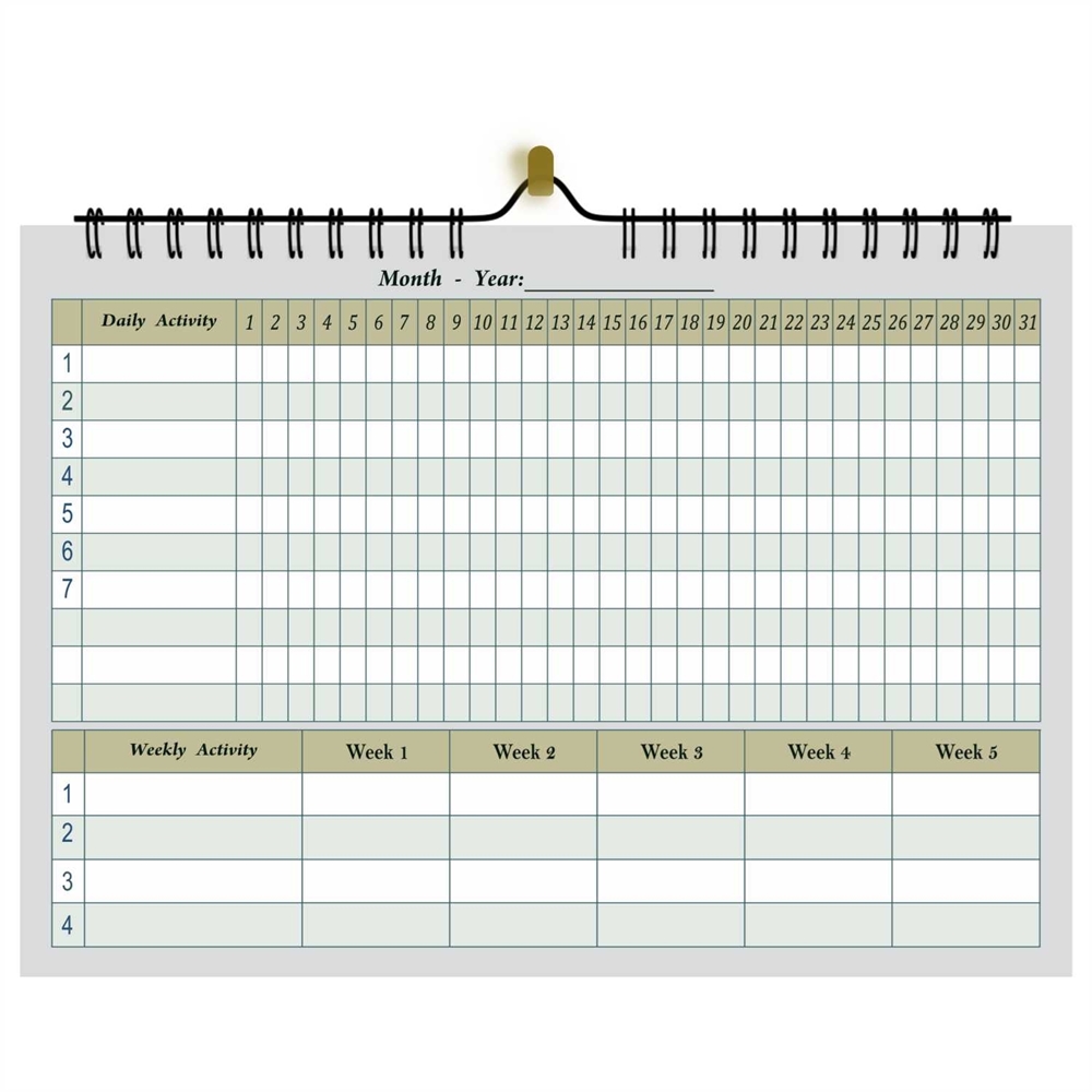  303 Grey 14x10" Landscape Habit Wall Tracker 1