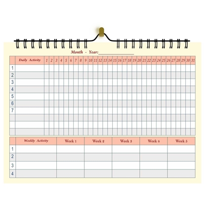 303 Yellow 14x10" Landscape Habit Wall Tracker  1