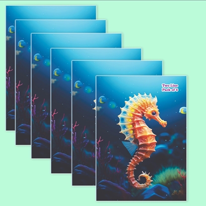 6 Pack Two Line School Notebook