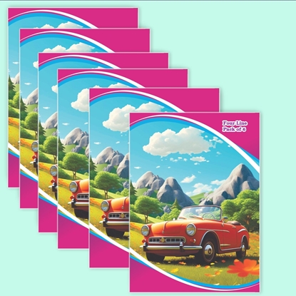 king size Four Line Notebook Pack of 6