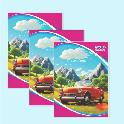king size Four Line Notebook Pack of 3