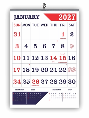 807 English Monthly Wall Calendar 2027