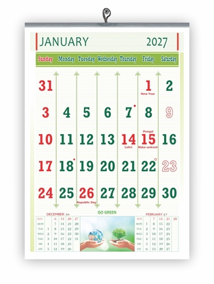 815 English Monthly Wall Calendar 2027