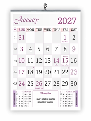 905 English Monthly Wall Calendar 2027