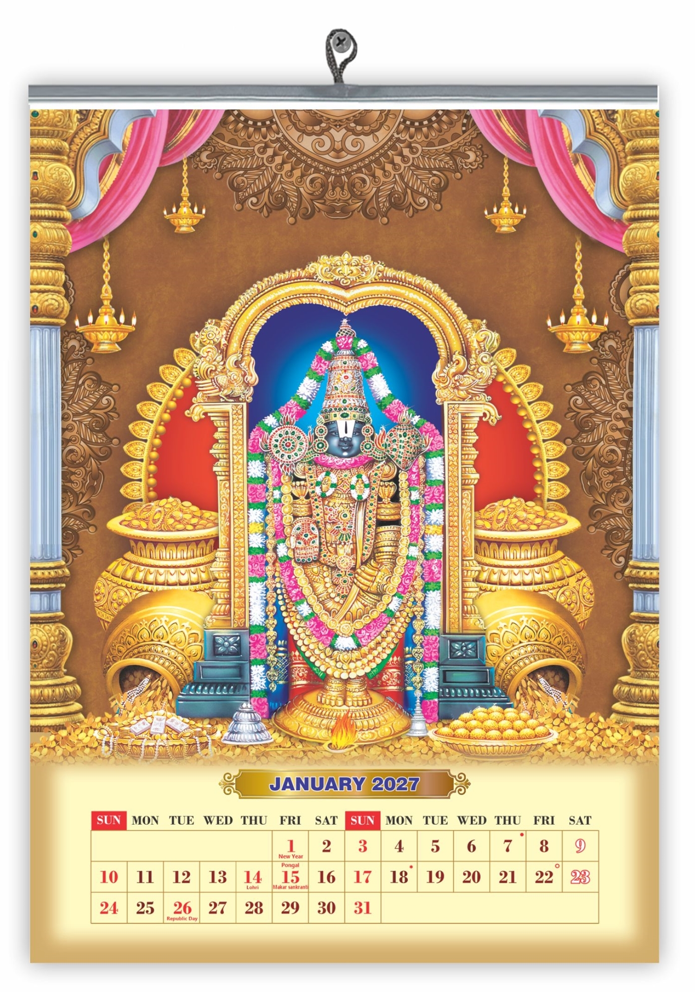 Balaji Monthly wall Calendar 2027 