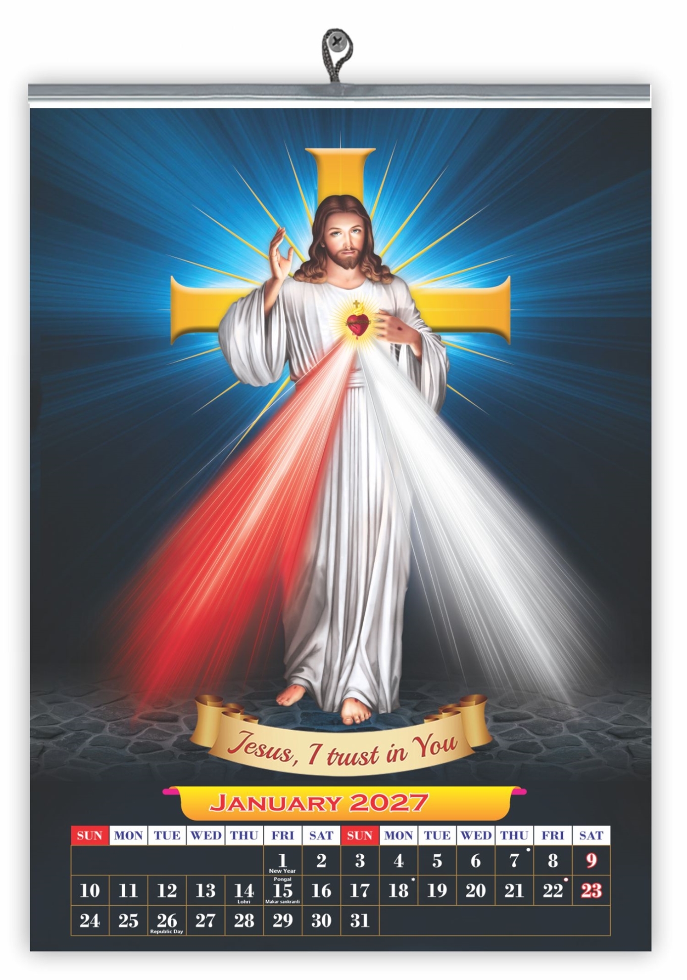 Jesus Monthly wall Calendar 2027 