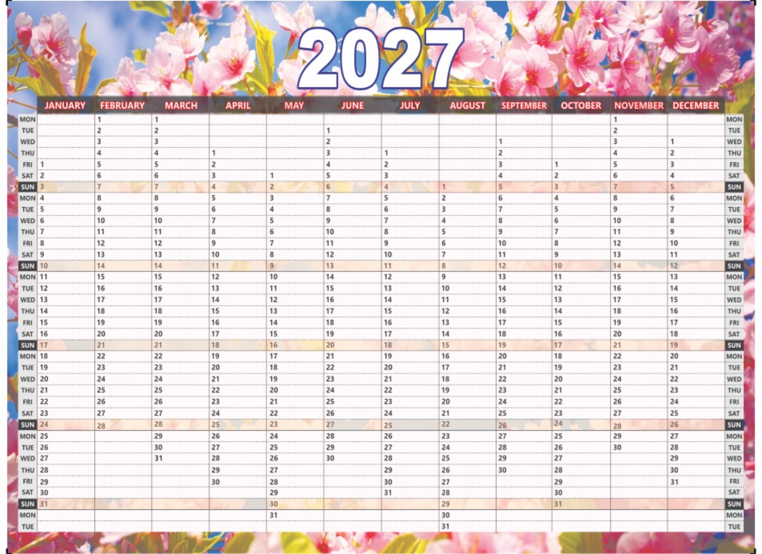 VP-1205-YP Floral Year Planner 2027