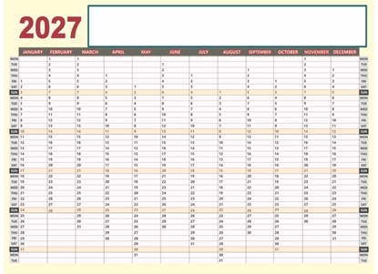 VP -1212-YP- yellow Year Planner 2027