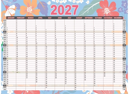 VP -1215 -YP - Blue Floral Year Planner 2027