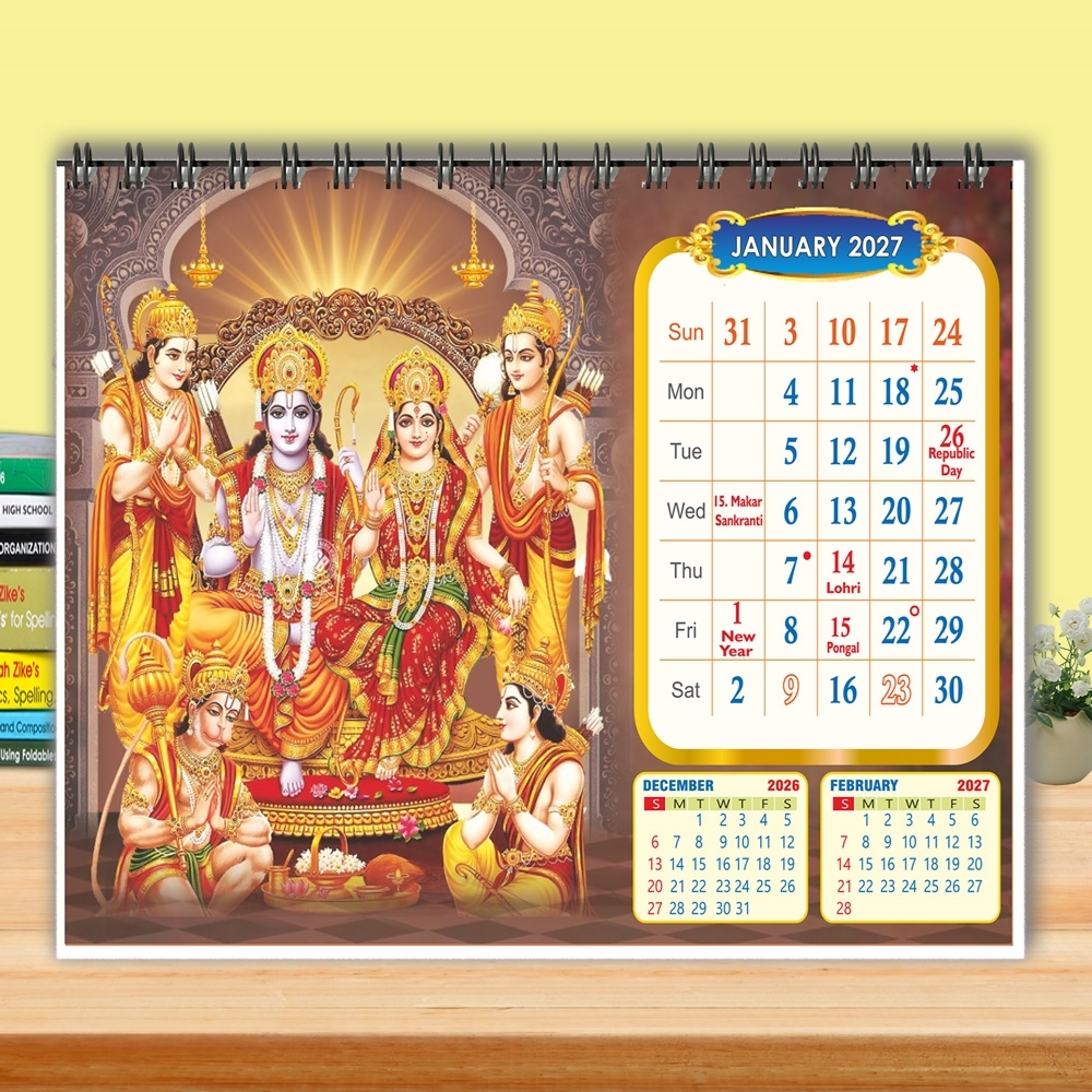 5001TShreeRam Table Calendar 2027 