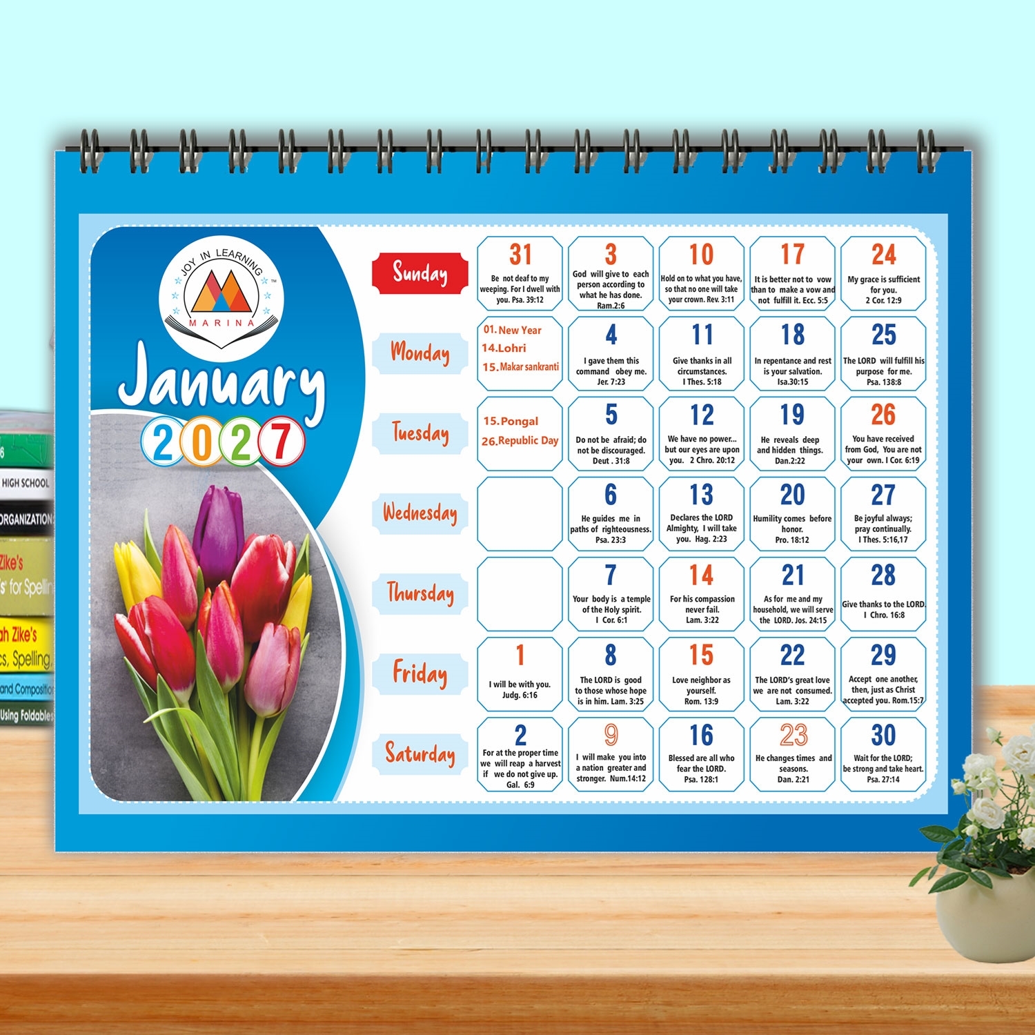 Daily Bible verse Table Calendar 2027