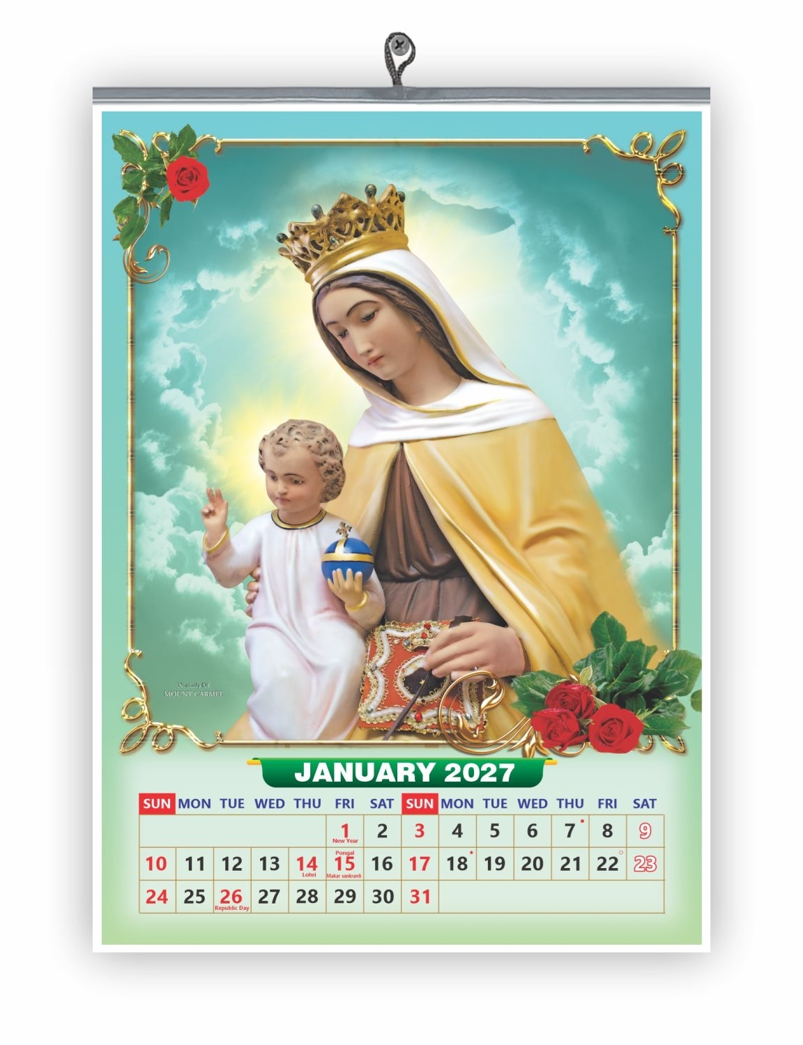 772 - MariMadha Monthly wall Calendar 2027
